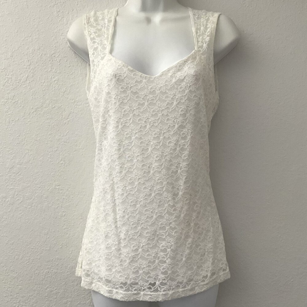 Y2K DEB LACE FLORAL DRESS TOP SLEEVELESS